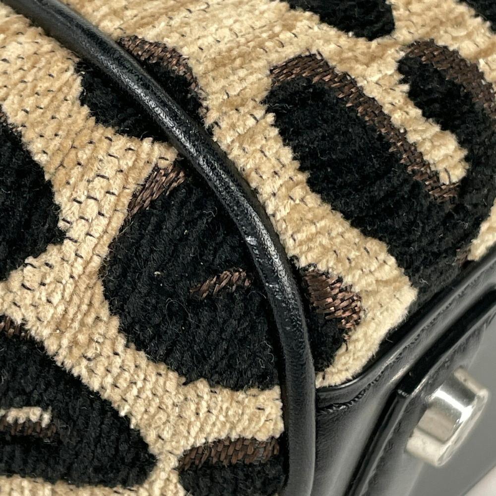 Louis Vuitton Baby Monogram Leopard Handbag Beige Black - Picture 3 of 8